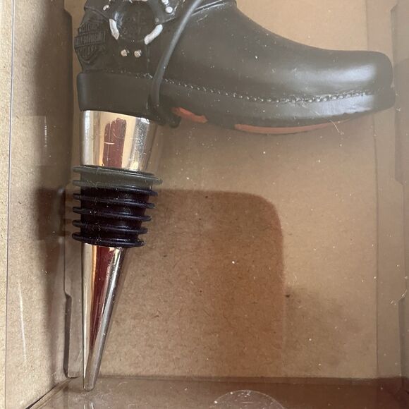 Harley-Davidson Boot Wine Bottle Stopper Black Officially Licensed - Picture 2 of 6